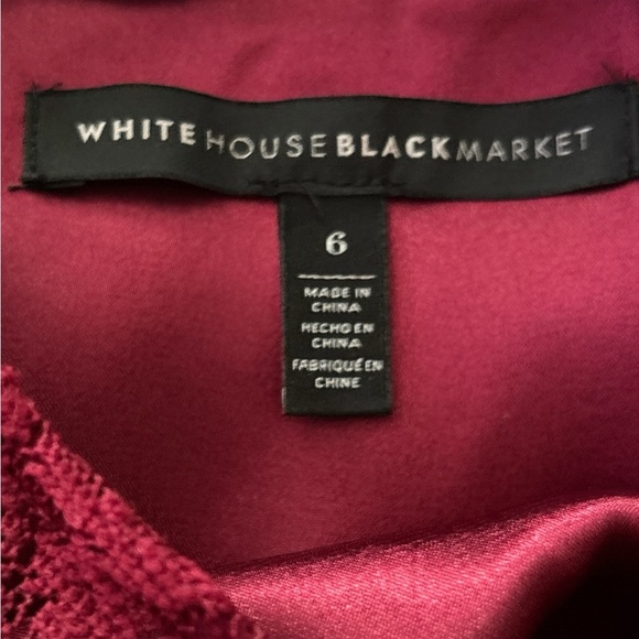 White House Black Market Red Sheath Dress with Bishop Sleeves - Picture 4 of 6